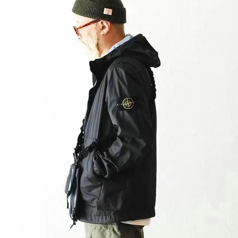 8856#P260💰 Stone Island Stone Island 3L-tc material hooded jacket jacket Color: Black Size: M-XXL